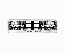 European License Number Plate Frame Holder Surround Custom Text Glossy Chrome European License Number Plate Frame Holder Surround Custom Text Glossy Chrome