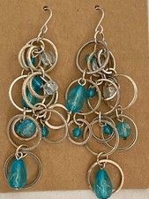 Lightweight Dangle Drop Beaded Mermaid Bubbles Sea Glass Fashion Earrings