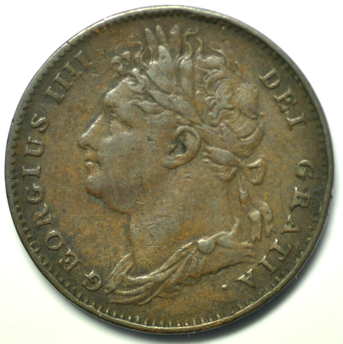 mw19657 Great Britain; Farthing 1821 George IV KM#677