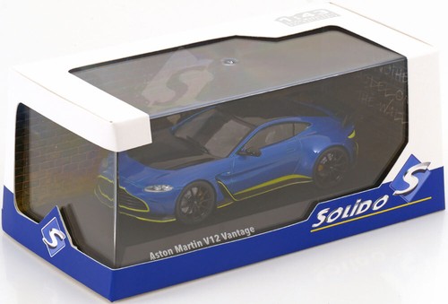 1:43 Solido Aston Martin V12 Vantage 2023 blu metallizzato/giallo - Foto 3 di 3
