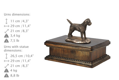 Border Terrier, exclusive Urne, Kalte Bronze, ArtDog, DE