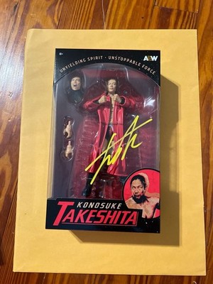 AEW Konosuke Takeshita Ringside Collectibles Exclusive Signed Action Figure