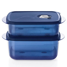 Tupperware VENT N SERVE Medium Shallow 2pc Se...