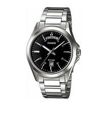 Casio MTP-1370D-1A1VDF Men's Analog Stainless Steel Watch Day Date 50m Black Dia