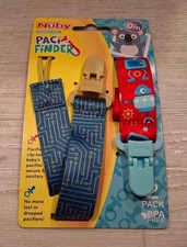 2 Pack Nuby Pacificer Clip Paci Finders 0 MONTHS ROBOT BPA FREE BRAND NEW NWT