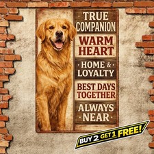Labrador Dog Theme Square Tin Sign Vintage Pet Home Wall Decor 8x8
