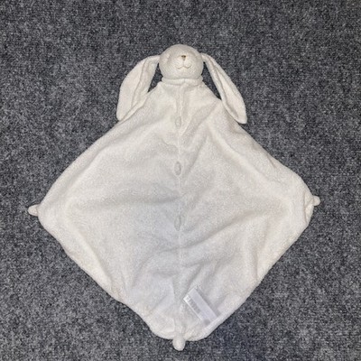 Angel Dear Pink White Sleepy Eyes Bunny Lovey Plush Security Blanket 16''