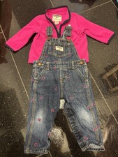 Oshkosh Set (Latzhose & Jacke) 12 Monate Mädchen *sehr Süß & Wie Neu) Outfit