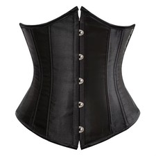 Women Steampunk Underbust Corset Lace Up Waist Trainer Body Shaper Bustier Belt