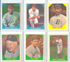 1960 Fleer BASEBALL GREATS -lot of 6 #8 18 25 51 52 58 VG condition!