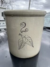 Antique 2 gallon Black Birch Leaf Stoneware Crock Red Wing Minnesota