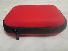 Camera Case Red Hard-sided 4x3" rectangular Zippered Electronics Cards