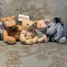 VTG Disney Store Classic Winnie Pooh Piglet Tigger Eeyore Mini Bean Bag Plush 4