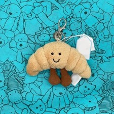 Jellycat Amuseables Croissant Plush Keychain Bag Charm NWT Cute Gift Authentic