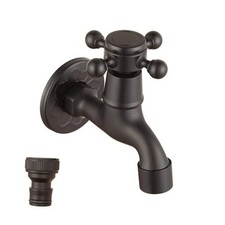 Brass Outdoor Garden Faucet Bathroom Wall Mount Balcony Mop Sink Water Black