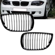 Set Einzelsteg K�hlergrill  f�r BMW 1er E87 E81 Bj 04-07 passend Schwarz Glanz