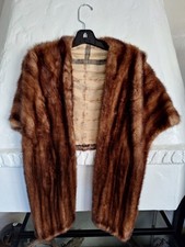 Vintage Real Fur China Mink Stole No Lining Great Condition Leather and Fur
