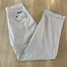 Pantalon Casual Caqui Tommy Hilfiger Para Hombre Con Puños Plisados Talla 38