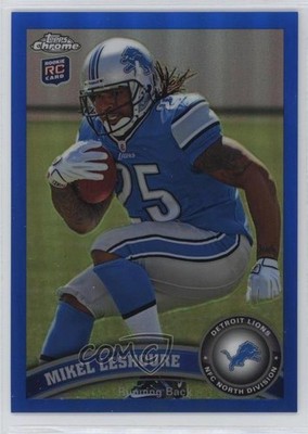 2011 Topps Chrome Blue Refractor 170/199 Mikel Leshoure #74 Rookie RC 3n1