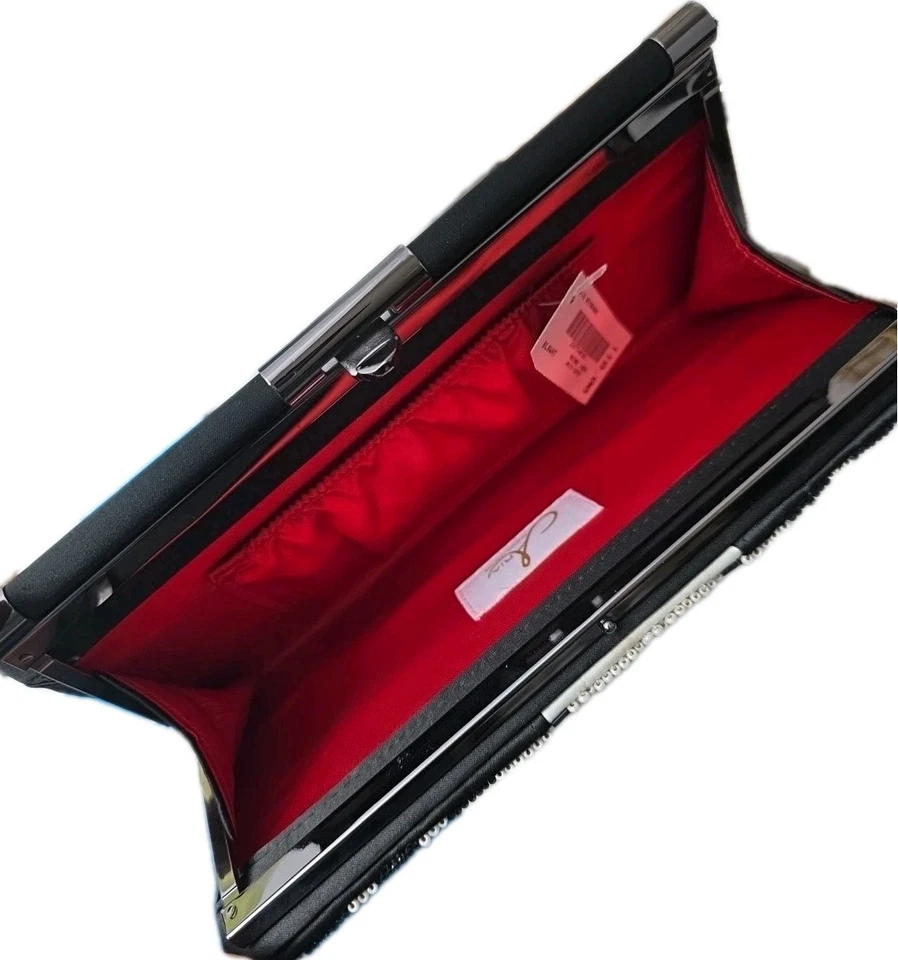 Cartera Mary Frances Aria Bajo Piano Llave Cluth Cuentas Negro Blanco Música Hecha a Mano Foto 4 de 4