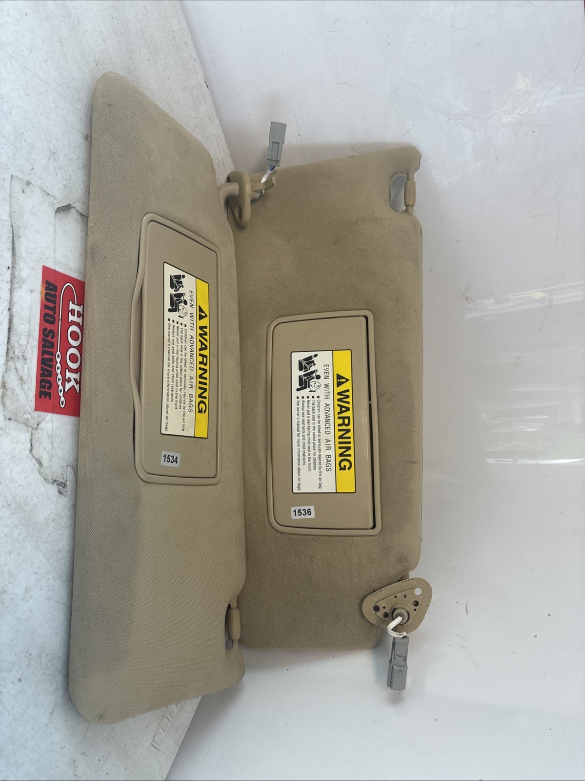 2008 ACURA MDX  Driver Left And Passenger Right Sun Visor Set Tan