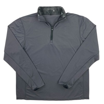 Greyson Tate Mockneck Quarter-Zip Pullover Men's Medium Golf Performance Gray