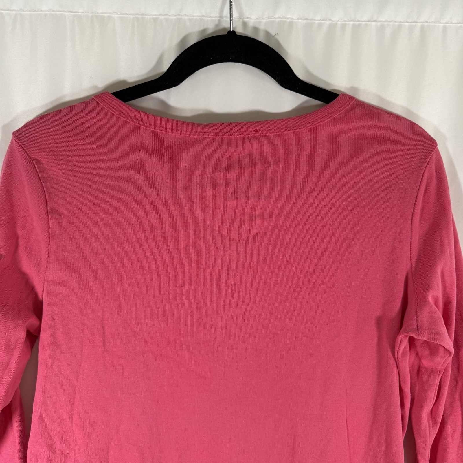 Ralph Lauren Sport Shirt Women's Large Pink 3/4 Sleeve V-Neck 100% Cotton thumbnail 9