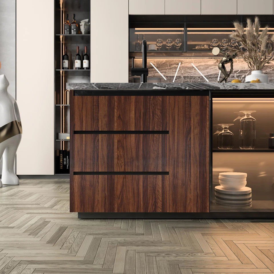 Винтажная самоклеящаяся бумага 36 x 160 дюймов из коричневого дерева с зерном вини... - Изображение 4 из 4