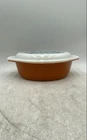Pyrex Orange White Aztec Oval Shape Kitchenware Casserole Dish With Lid