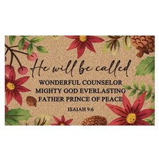 Christmas Christian Floral Welcome Door Mat, Farmhouse Religious Bible Poinse...