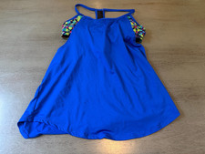 blue built in bra TYR swimsuit top tankini size 8