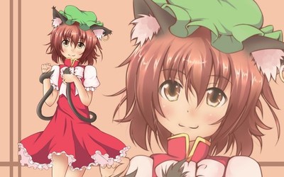 Anime Chen Touhou Brunette Tail Cat 11x17 Poster
