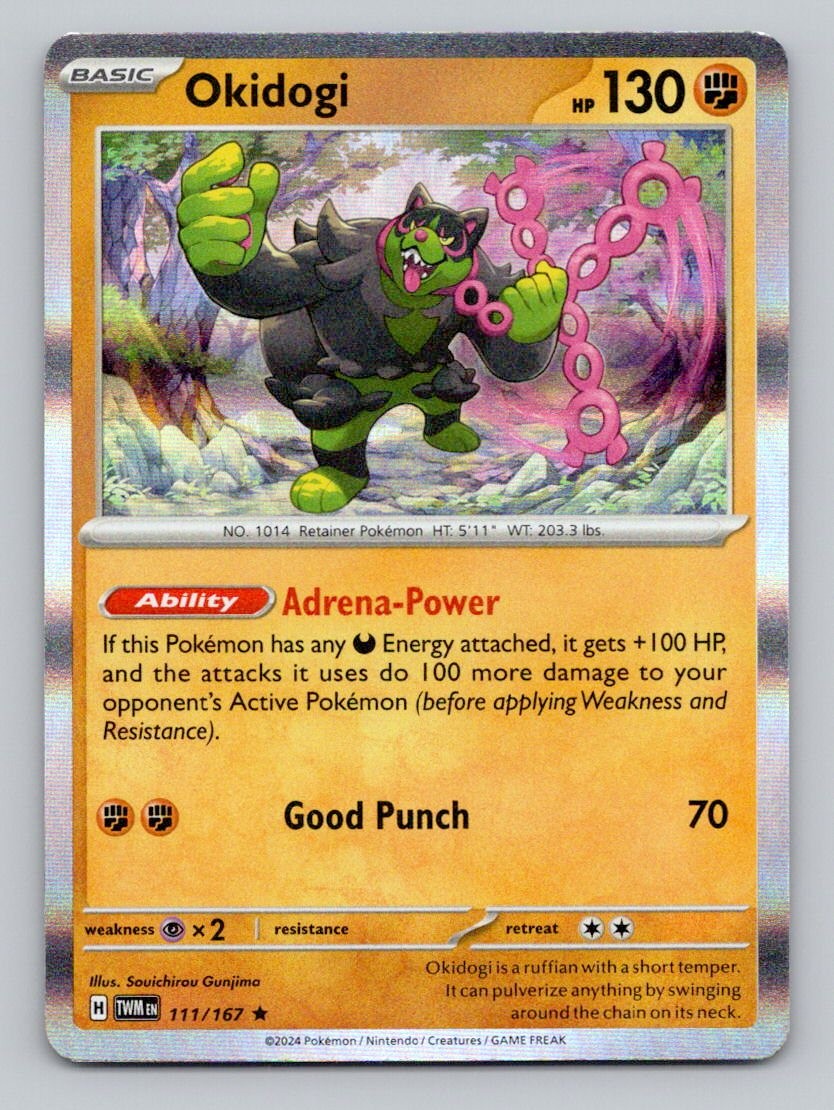 Okidogi 111/167 Rare Twilight Masquerade Pokemon Holo Near Mint