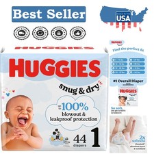 Huggies Size 1 Diapers, Fragrance-Free & Soft, 44 Count - 8-14 lbs Protection 0.41 per diaper