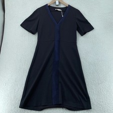 Tory Burch Sallare Tunic Dress Womens Medium Black Summer Short Sleeve V-Neck