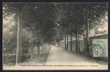 Old postcard Beaumont-en-Véron, Fondation Gréban-de-Pontourny, L ́Avenue 1906 
