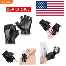 Fashionable PU Faux Leather Fingerless Gloves - Perfect for Outdoor and Cosplay