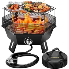 20'' 58,000 BTU Portable Propane Outdoor Gas Fire Pit w/ Carry Bag, Tank Holder