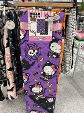 New Sanrio Hello Kitty Halloween Skulls Reversible Twin Quilted Blanket 60"x90"