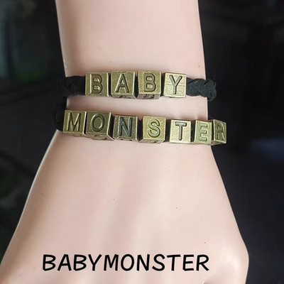 BABYMONSTER CUBE LETTER CHARM BRACELET AHYEON ASA CHIQUITA PHARITA FANMADE L28