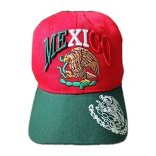 Mexico Embroidered National Flag Red with Green Bill Snapback Baseball Cap