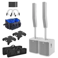 Electro-Voice EVOLVE 90 White Column Array Active Powered Speakers Pair Package