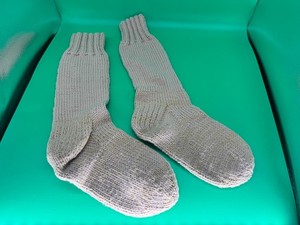 Vintage? Handmade Knitted Oversized Winter Socks (Fit Most) (MINT SHAPE)