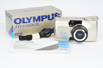 Olympus μ [mju:] Zoom 105 Quartz Date Compact 35mm Kamera sauber getestet boxed