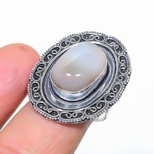 Natural Montana Agate Gemstone 925 Sterling Silver Jewelry Ring Size 8 US 