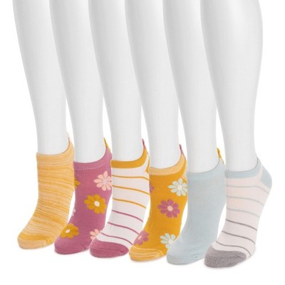 MUK LUKS Women's 6-Pack 3D Tab Low Cut Socks