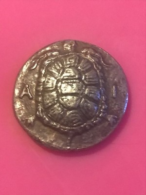 Antike griechische Schildkröte Gedenkmünze - Silber Artefakt Sammlerstücke Griechenland