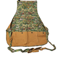 Handsewn Country Farm Animal Theme Apron Pockets Neck  Waist Tie Yellow Green