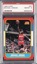 1986 FLEER #57 MICHAEL JORDAN ROOKIE RC PSA 8