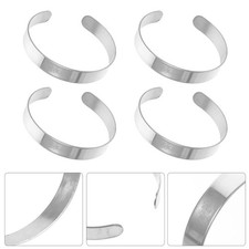 10Pcs Durable Stainless Steel Bracelet Blanks Cuff Bangle for Stamping